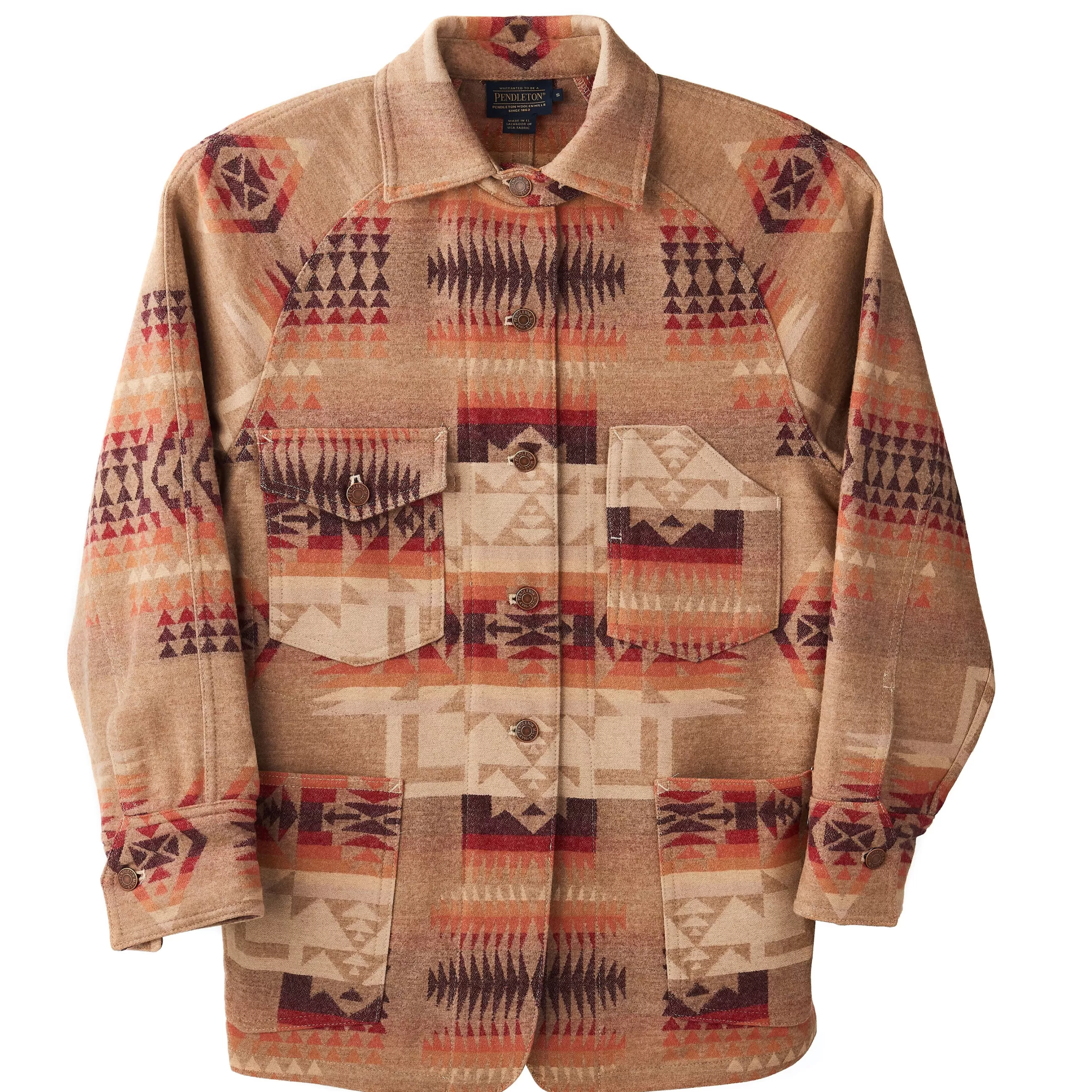 Cheap J. W. Hulme Co Pendleton Vintage Wool Work Jacket Tan Jacquard